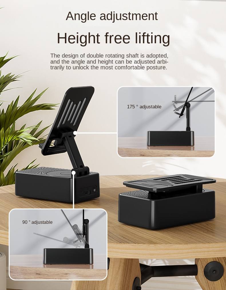 Holder,Wireless Speaker with Stand – 3 in 1 Mobile Phone Holder,360 Rotating Phone Stand - Image 4