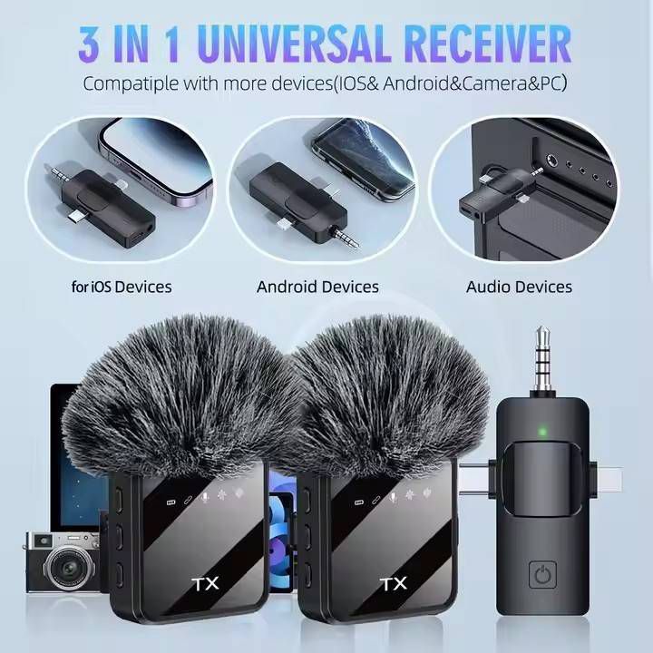 F11 2:1 Wireless Microphone For IPhone , Android and Camera - Image 2