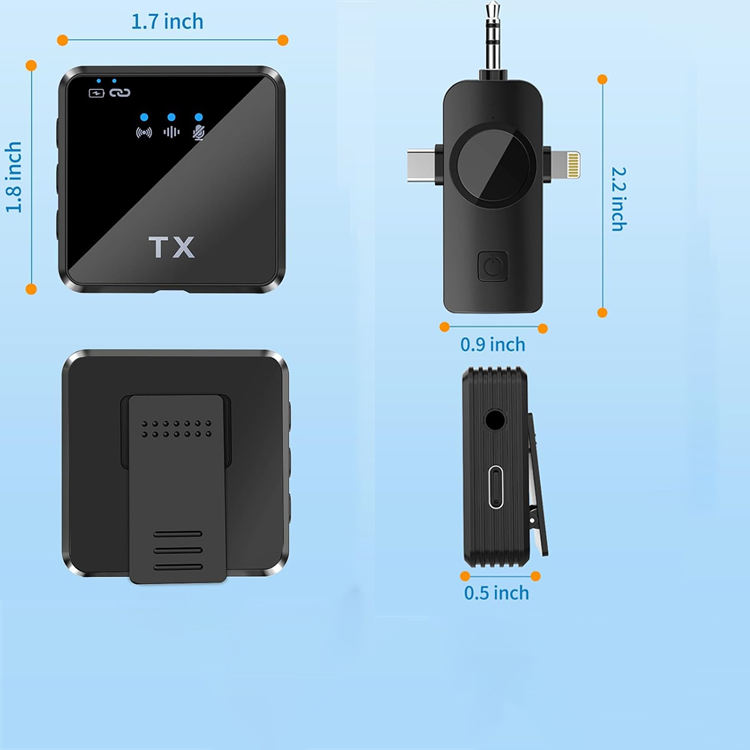 F11 2:1 Wireless Microphone For IPhone , Android and Camera - Image 2