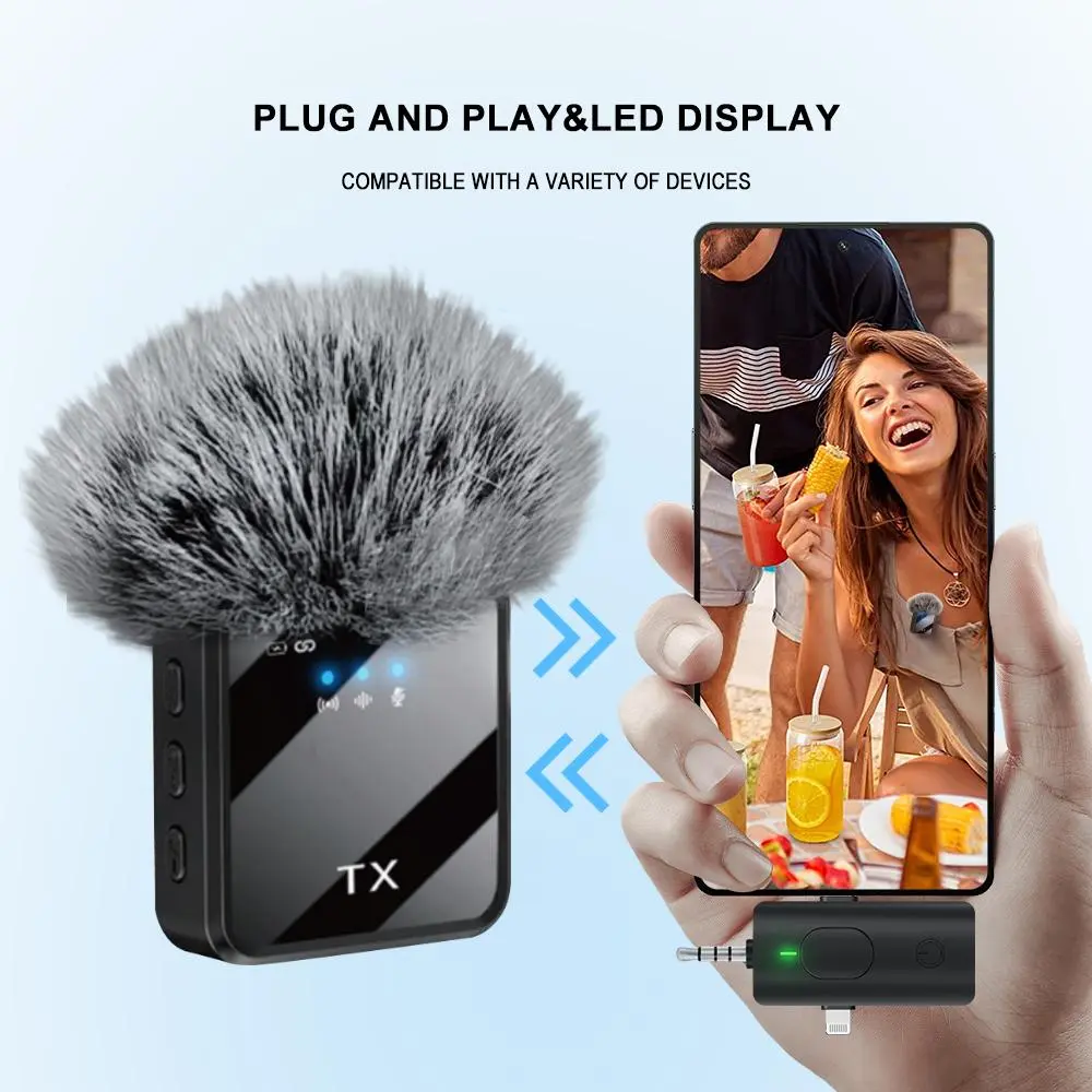 F11 2:1 Wireless Microphone For IPhone , Android and Camera - Image 5