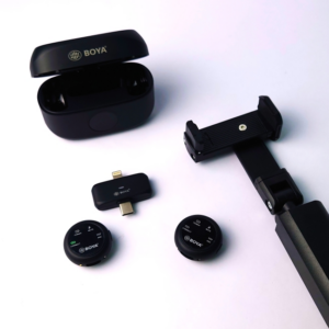 BOYA BY-MW2 Wireless Live Microphone + Foldable Desktop Phone Stand