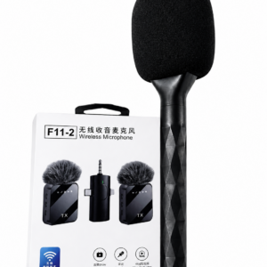 F11-2 Wireless Microphone Handheld Stick — 2TX+1RX Lavalier Mic | Vlog, Live, Interview | WattaGadget Bangladesh