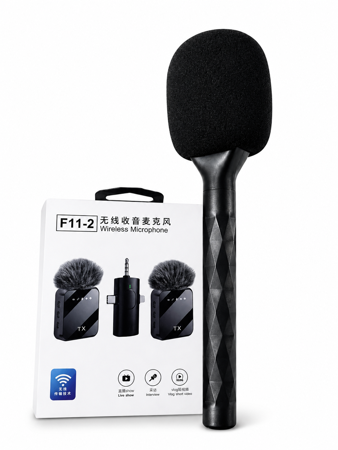 F11-2 Wireless Microphone Full Package — 2TX 1RX Handheld
