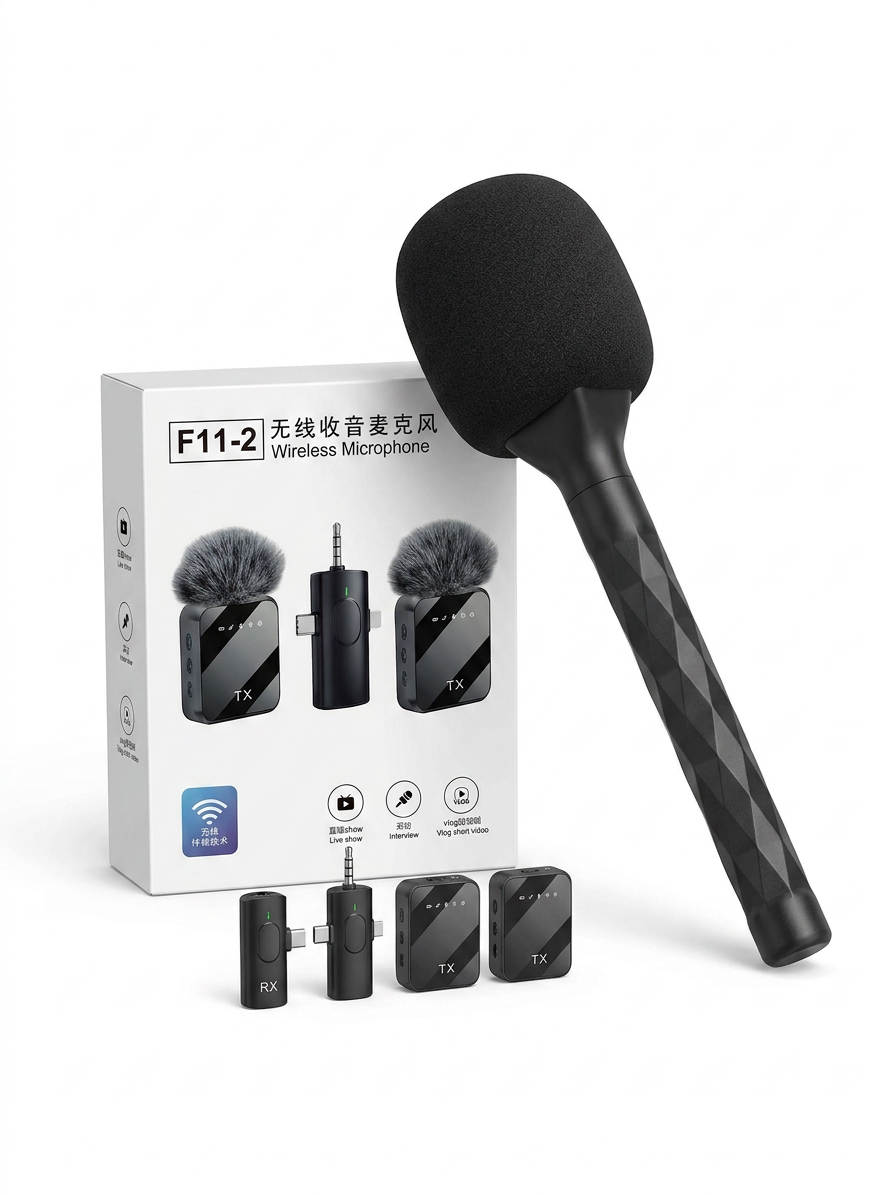 F11-2 Wireless Microphone — White Background Product Shot