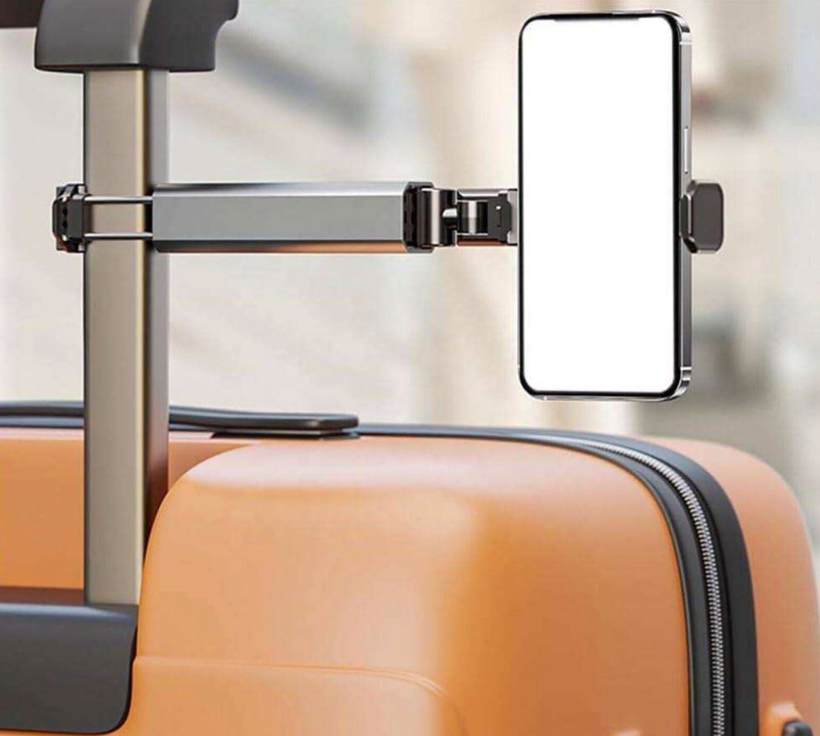 Multi-Functional Airplane Travel Phone Holder & Desk Mount - 360° Rotating Foldable Metal Stand - Image 3