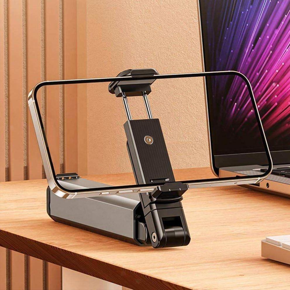 Multi-Functional Airplane Travel Phone Holder & Desk Mount - 360° Rotating Foldable Metal Stand - Image 2